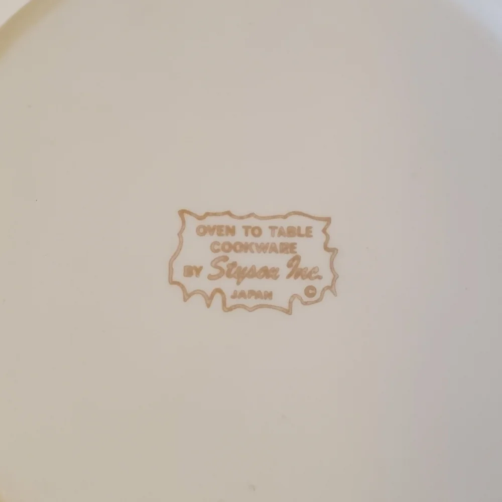 STYSON Japan Vintage Oven to Table Cookware Stamped Retro Casserole Dish Lid EUC